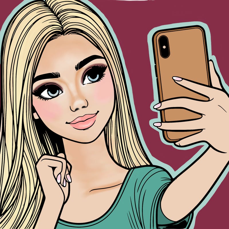 beautiful teenage girl selfie realistic