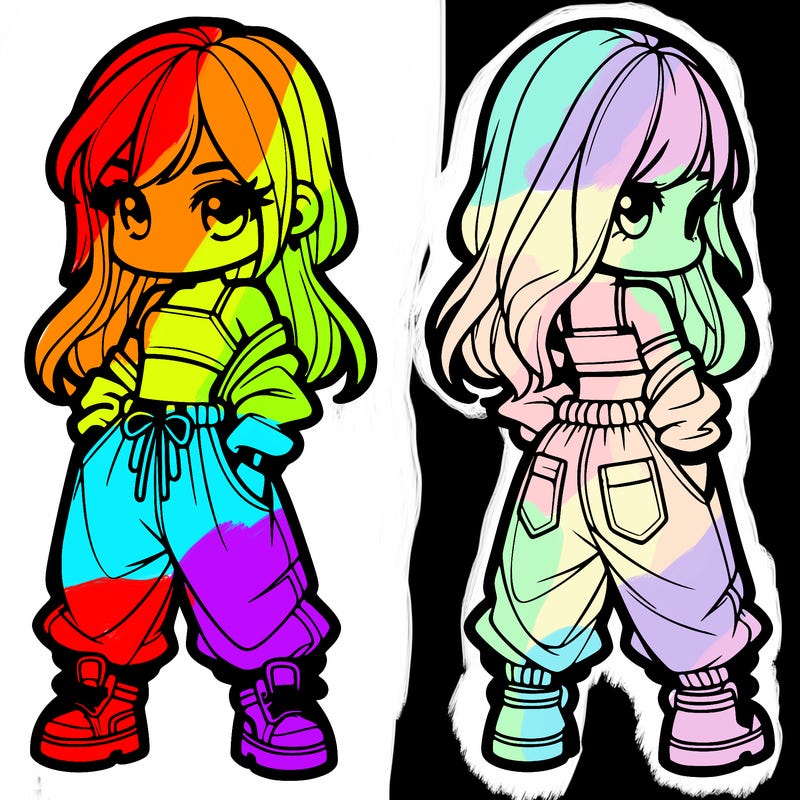 girl in crop top and baggy pants