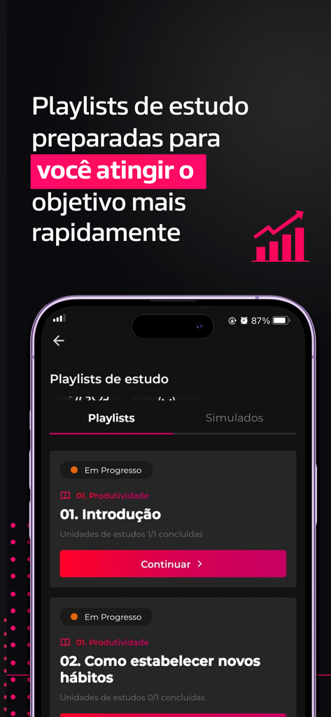 Afya Papers mobile app screen showing study playlists and course progress for medical board exams