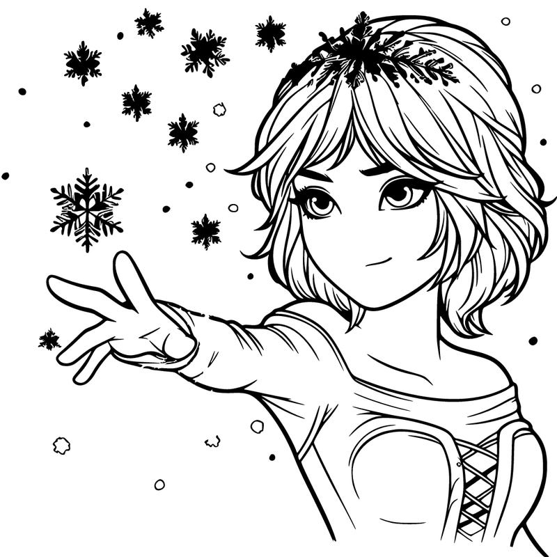 realistic girl with snow magic