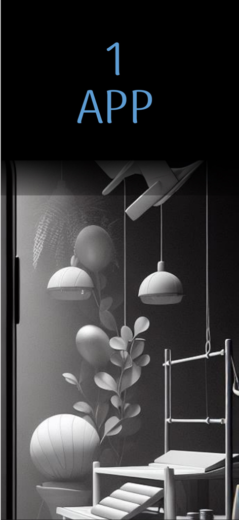 Startbildschirm der At the Meet Turn-App mit Text '1 APP'