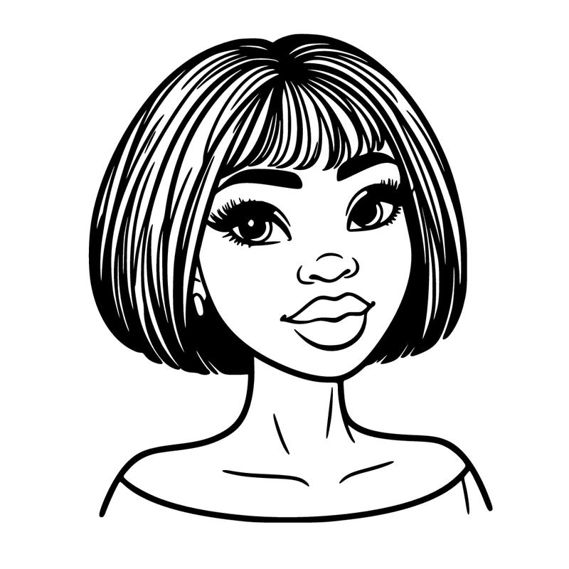 a black woman with realistic short hair