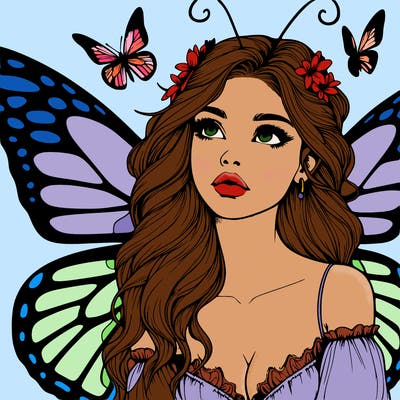 butterfly fairy realistic girl