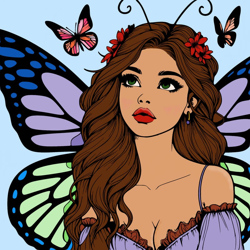butterfly fairy realistic girl