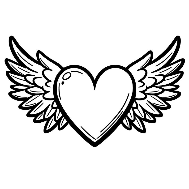 a heart with wings