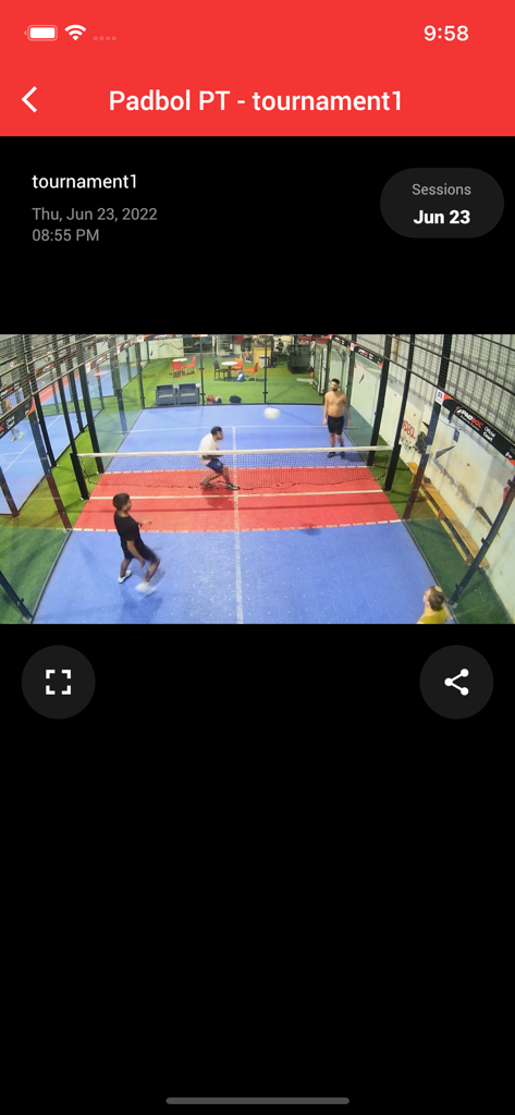 A mobile interface showing a video replay of a Padbol tournament game