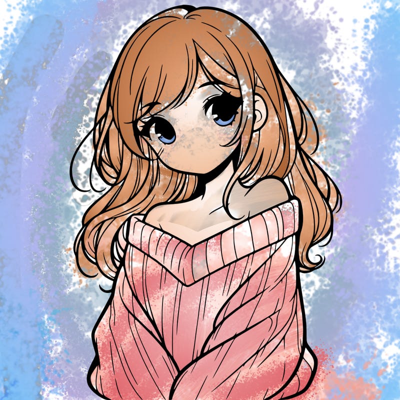 shy pretty girl wearing a sweater that is falling off one shoulder portrait