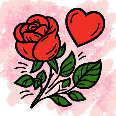 rose and heart