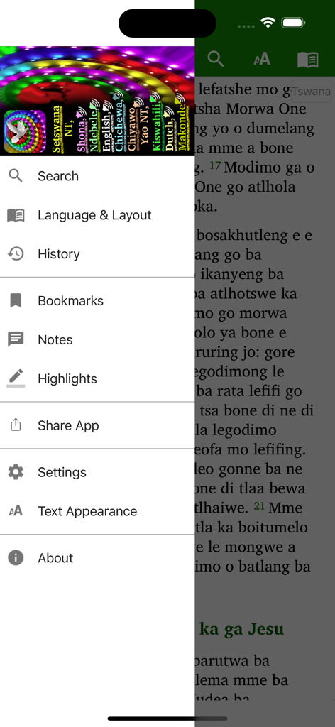 Tswana, Shona, English - 