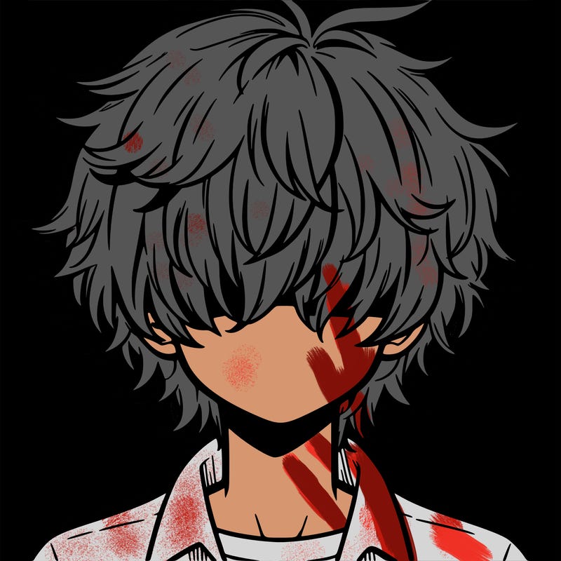 manga boy fluffy hair covering his eyes