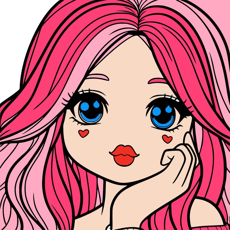 a cute teenage girl with lips