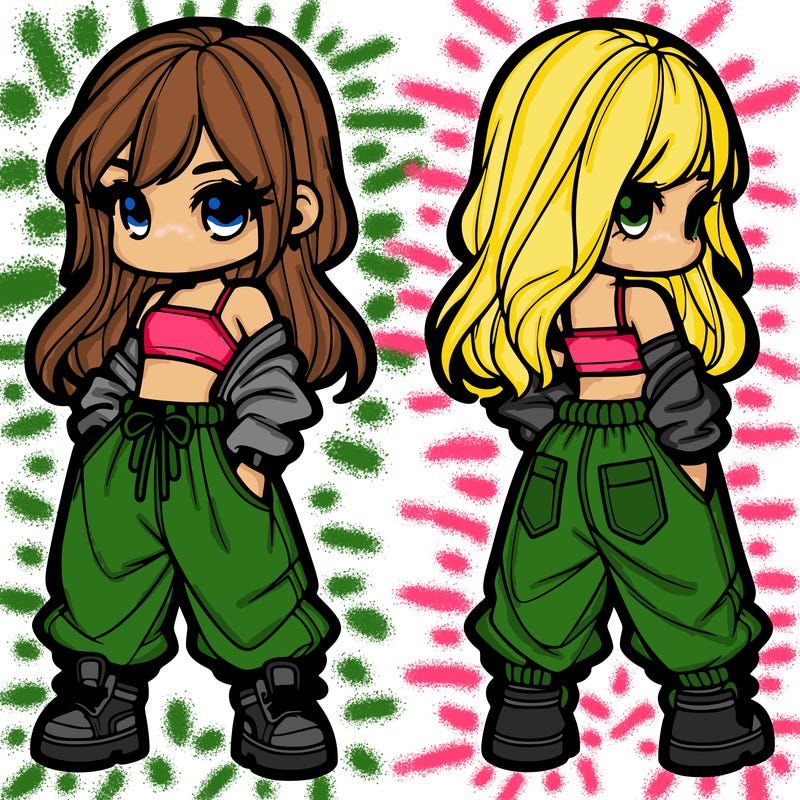 girl in crop top and baggy pants