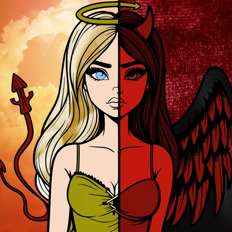 devil vs angel realistic girl