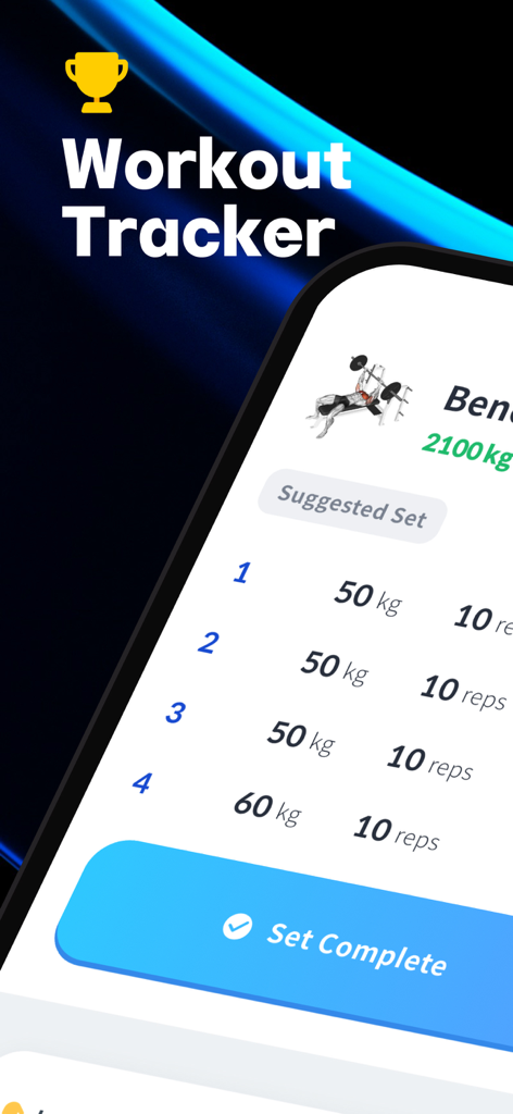 RISE app workout log showing bench press sets and reps
