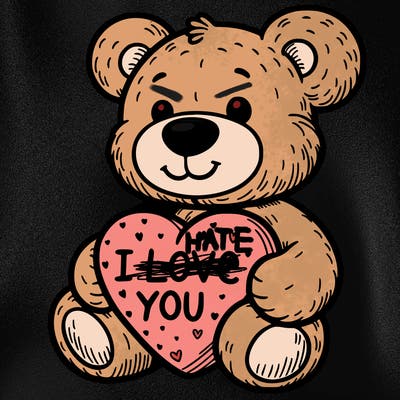 teddy bear holding an i love you heart