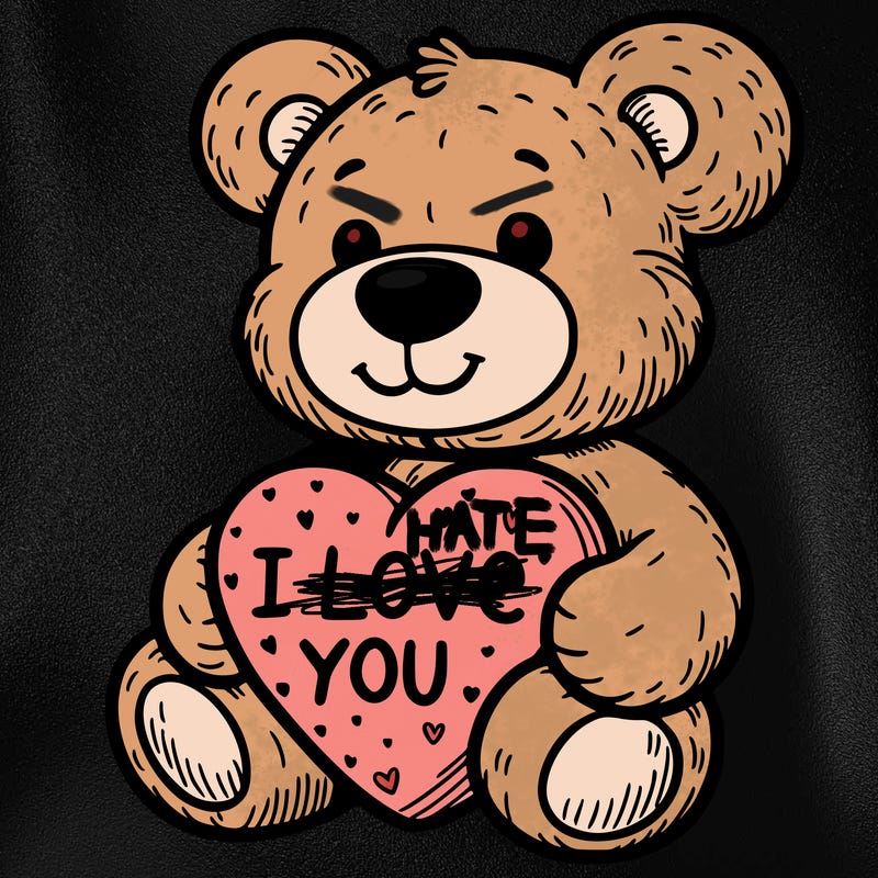 teddy bear holding an i love you heart