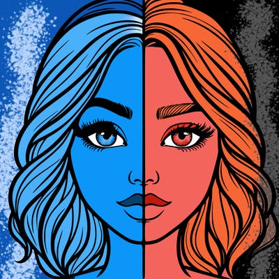 realistic girl split half