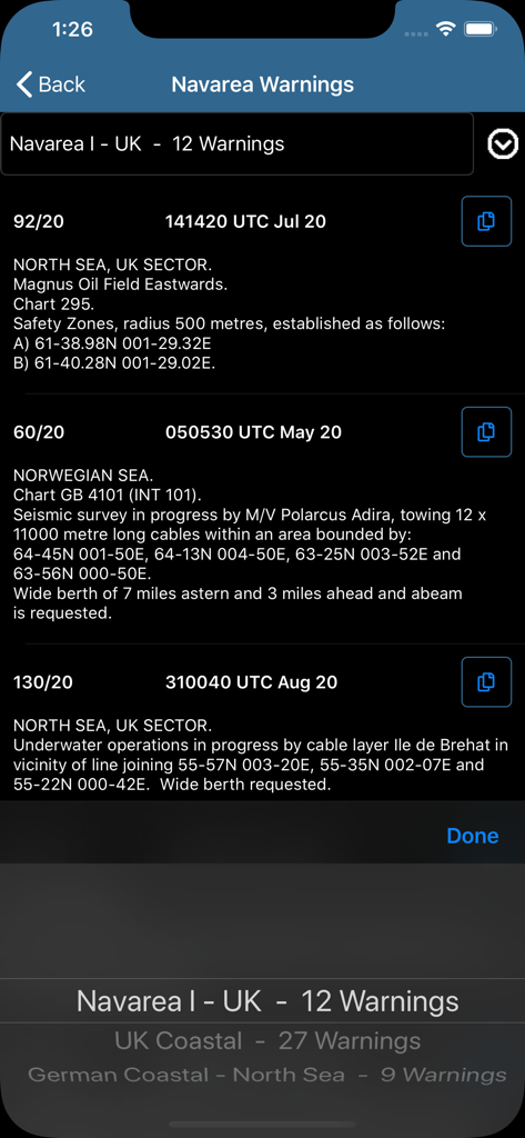 Navarea Warnings (Navtex) - Navigation App | MWM