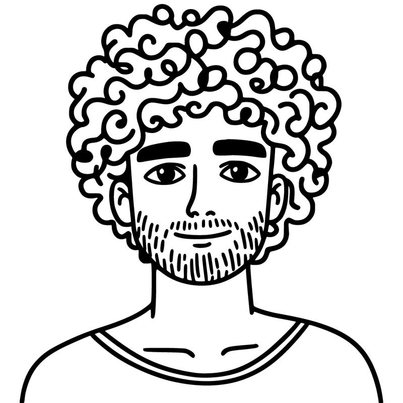man with curly hair