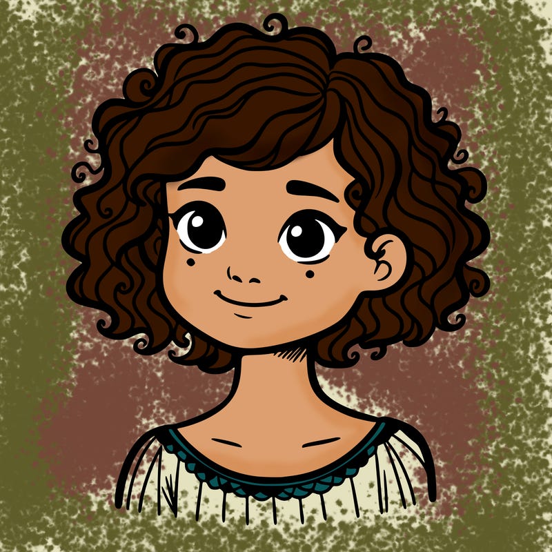 a 11 year old girl with short curly hair