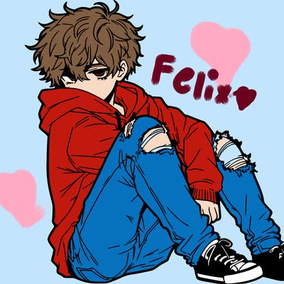 a male hoddie ripped jeans messy hair anime