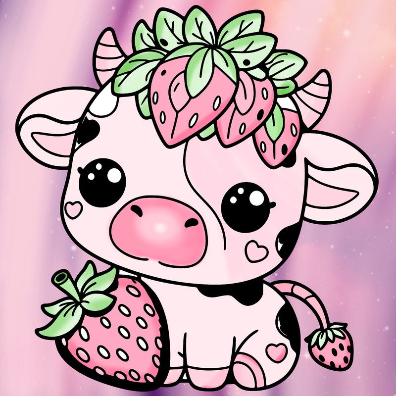 cute strawberry cow