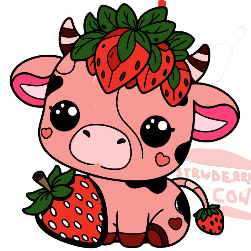 cute strawberry cow