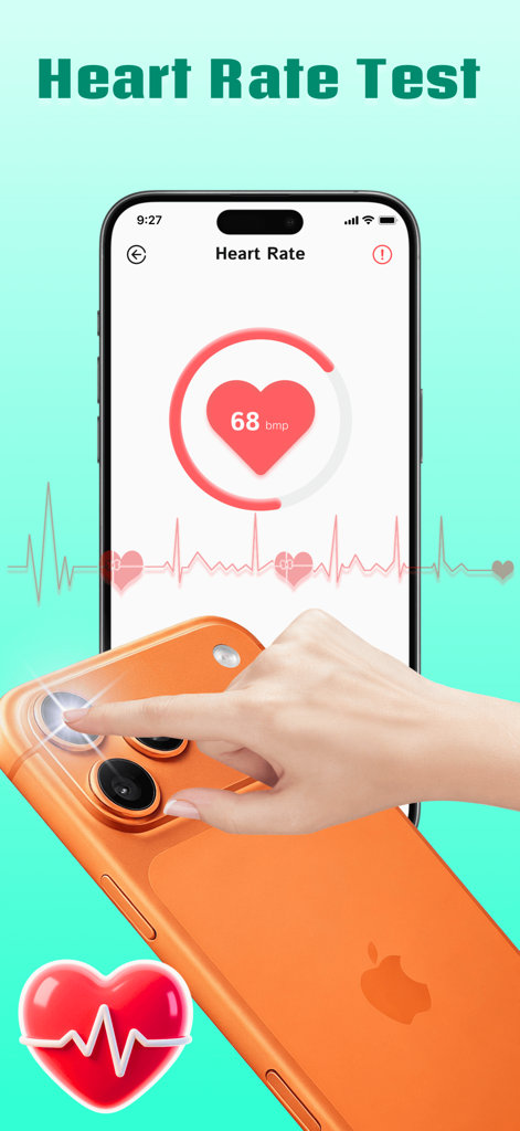 Blood Sugar Master-AI Monitor - A person measuring their heart rate using a finger on a smartphone camera lens