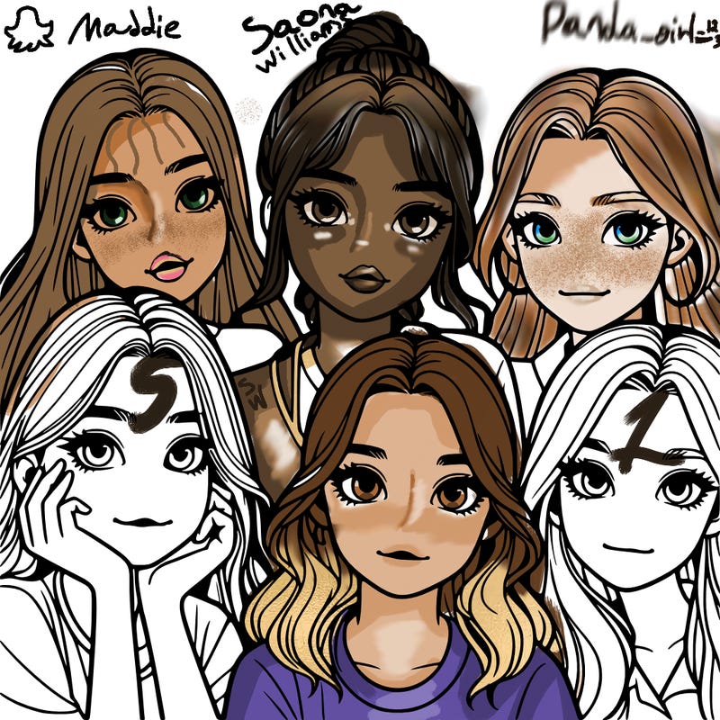 a group of girls realistic