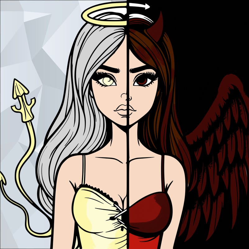 devil vs angel realistic girl