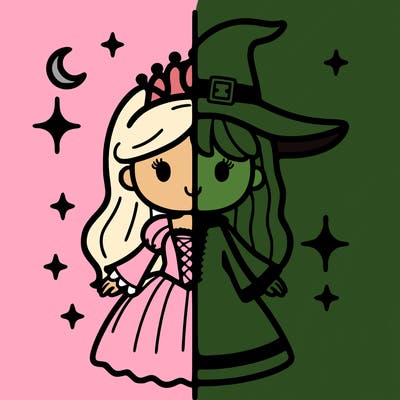 split princess and witch