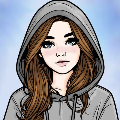realistic girl with a hoodie