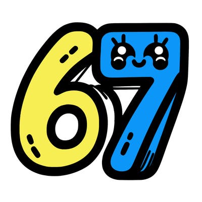 the numbers 67