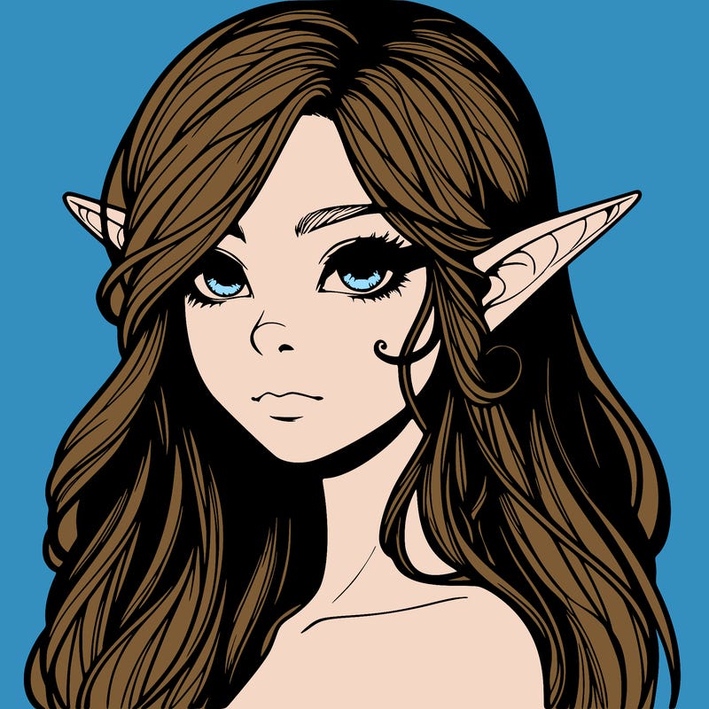 elf girl realistic dark fantasy