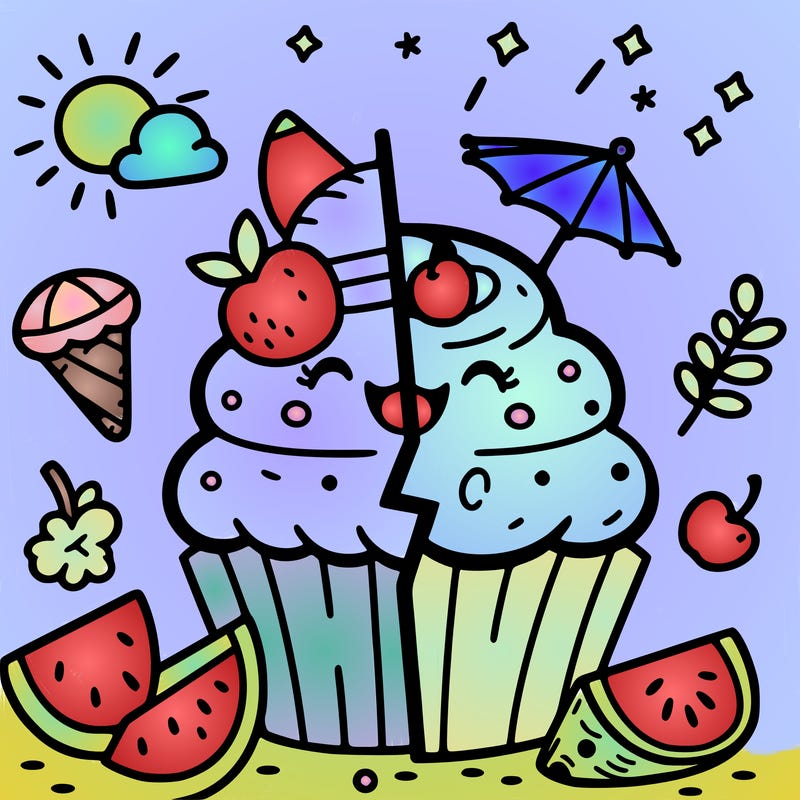 summer cupcake split