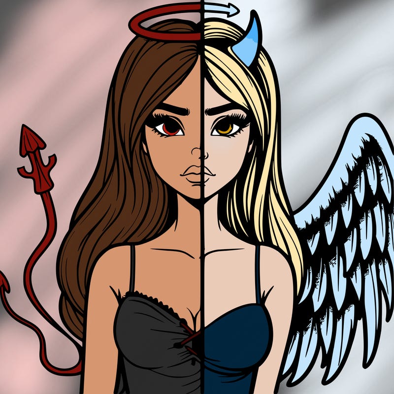 devil vs angel realistic girl