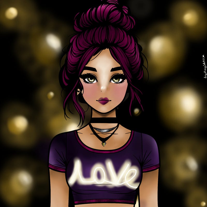 realistic girl with messy bun and croptop