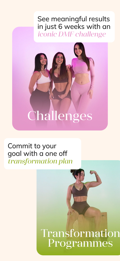 Dani Munoz Fit - Preview of 6 week fitness challenges and transformation programs in the Dani Munoz Fit app