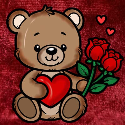 teddy bear a holding heart