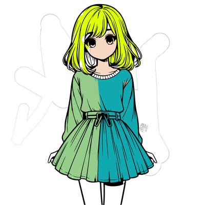 realistic girl with a skirt on