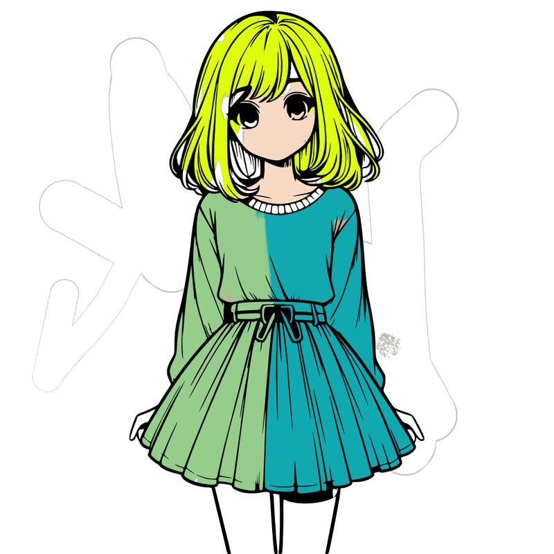 realistic girl with a skirt on