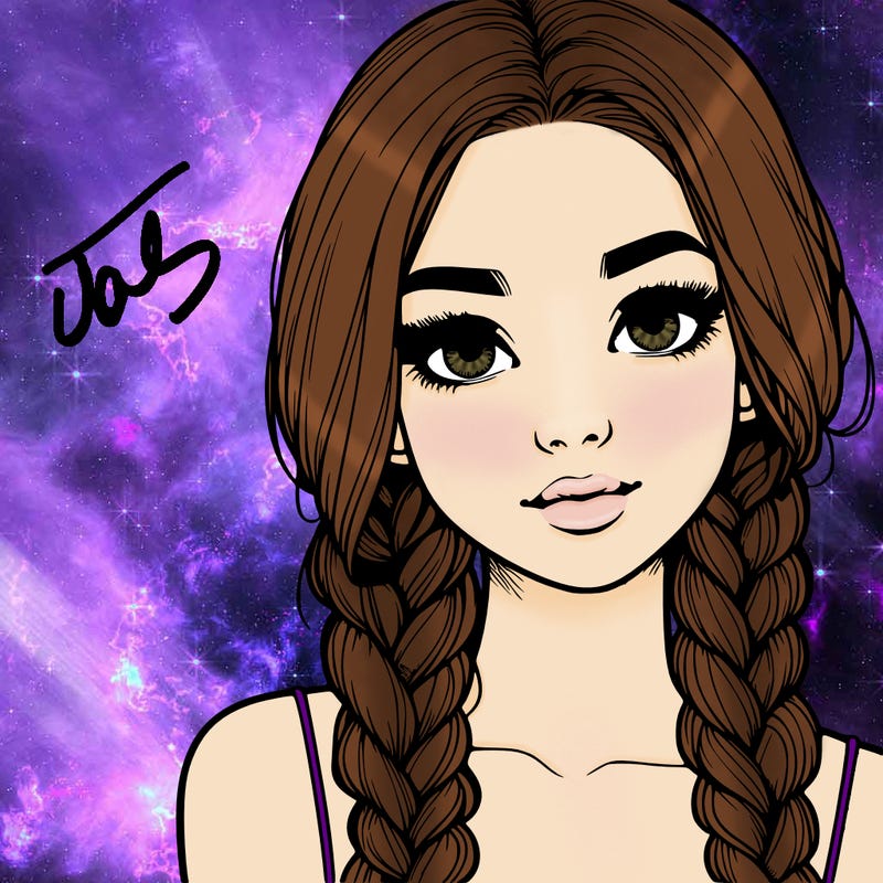 realistic girl with braids