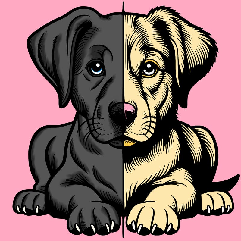 realistic dog split picture