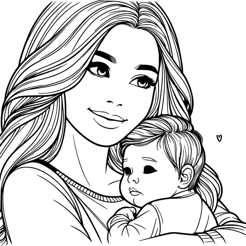 realistic woman with her baby