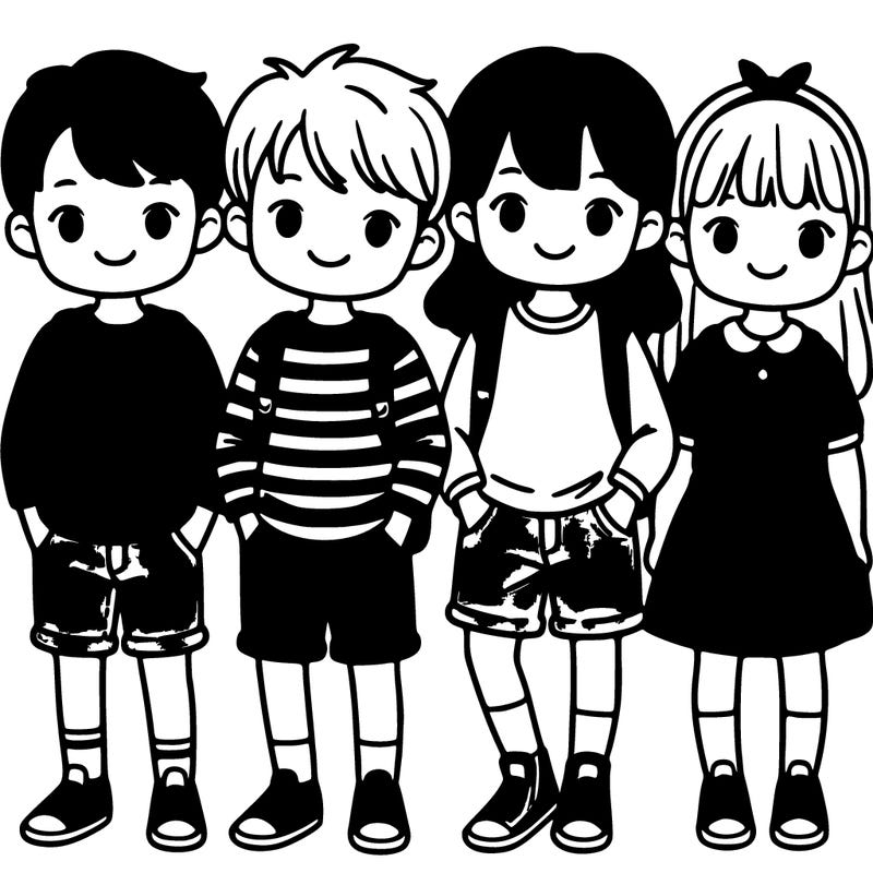 four kids two boys and two girls