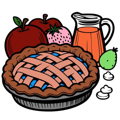 a pie of food