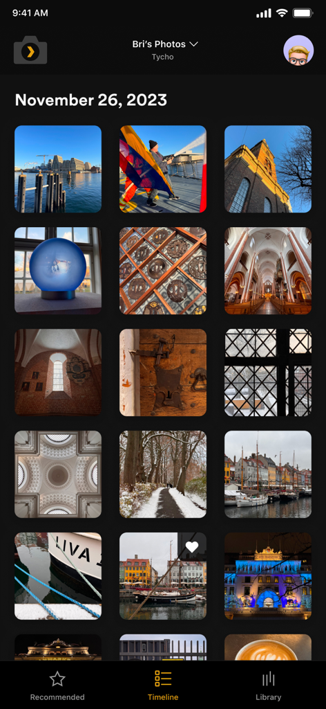 Plex Photos - Plex Photos app timeline view showing a grid of images on mobile