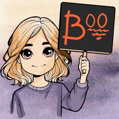 realistic girl holding up a sign