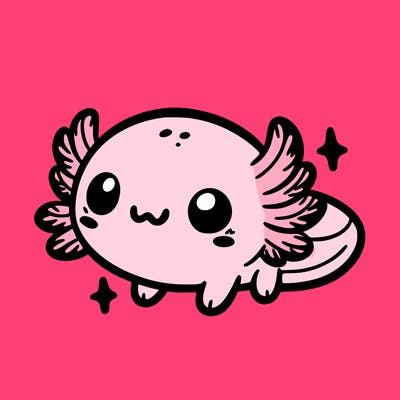 cute easy baby axolotl
