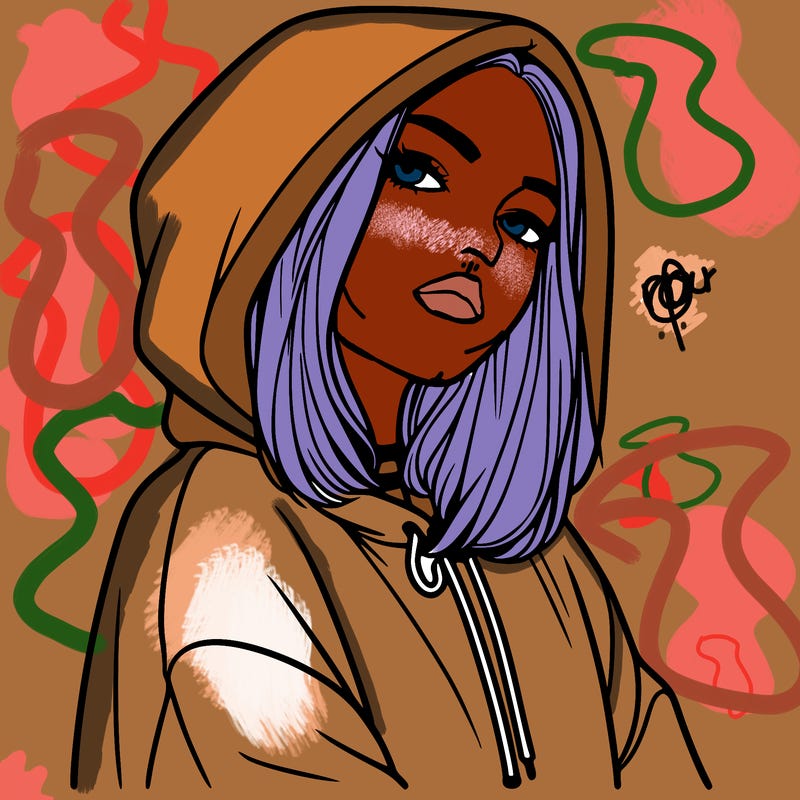 a realistic girl in a hoodie